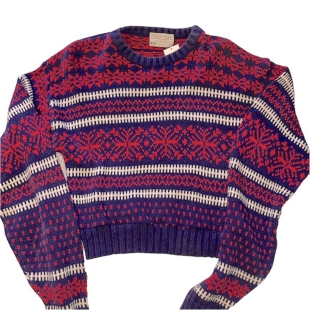 Urban Outfitters Urban Renewal Repurposed Cropped Boxy Oversized Sweater Size L